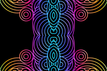 Luxurious 3D emboss nature batik ethnic dayak gradient flower and leaf art design for wedding presentation template 