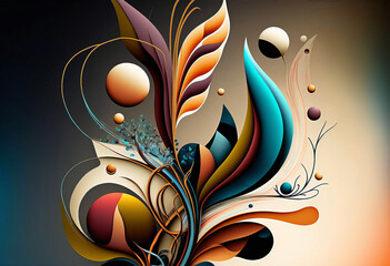 Abstract Graphic In Multi Colors #2