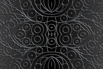 Luxurious 3D emboss nature batik ethnic dayak gradient flower and leaf art design for wedding presentation template 