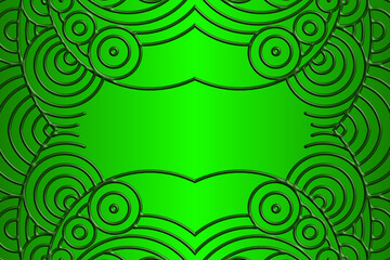 Luxurious 3D emboss nature batik ethnic dayak gradient flower and leaf art design for wedding presentation template 