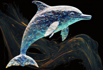 Abstract Graphic Crystal Dolphin #2