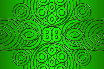 Luxurious 3D emboss nature batik ethnic dayak gradient flower and leaf art design for wedding presentation template 