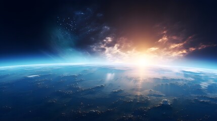 Heavenly Veil: Capturing Earth's Atmosphere from Above. - obrazy, fototapety, plakaty