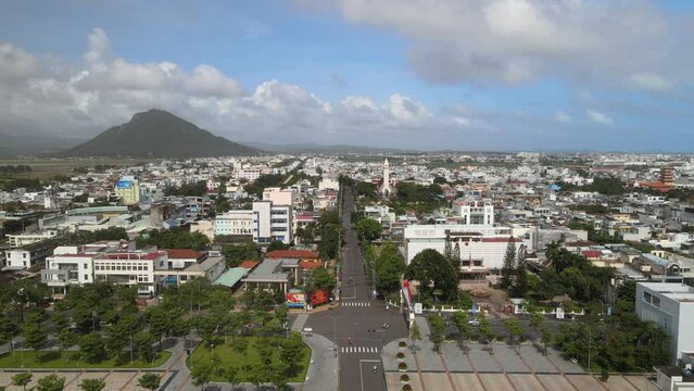 The aerial view of Phang Rang in Vietnam