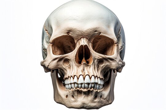 human skull isolated on white background.