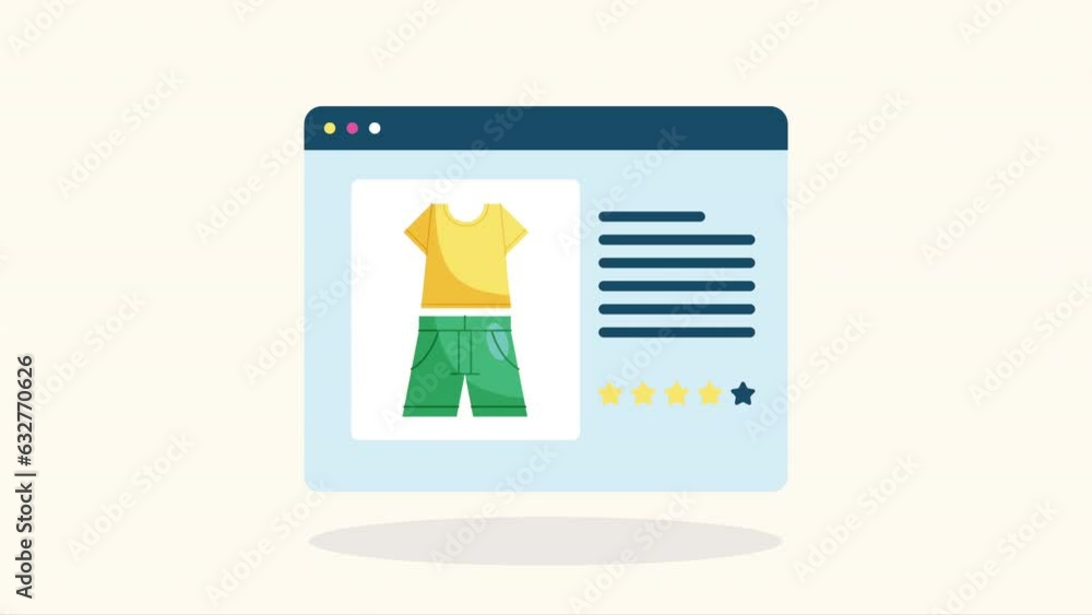 Poster webpage template with ecommerce animation