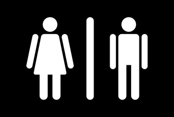 Male and female toilet sign vector drawing. Restroom sign. WC icon.