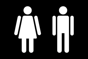 Male and female toilet sign vector drawing. Restroom sign. WC icon.