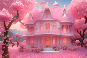 pink doll magic house