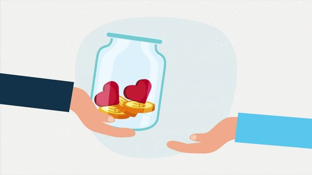 coins in jar donations campaign animation