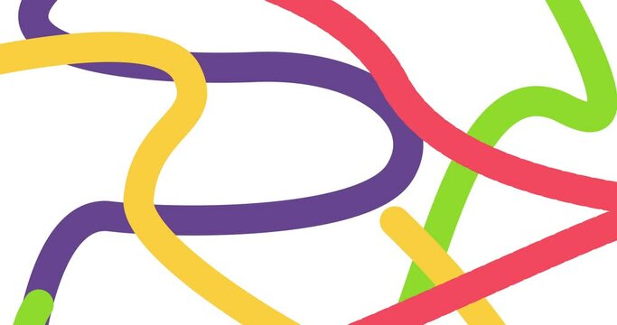 Background with abstract lines moving chaotically. Trim path line motion design abstract colorful background for template or animation.