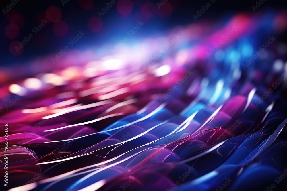 Poster blurry neon background with lights. digital technological background image.