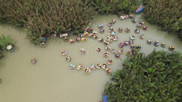 The aerial view of Hoi An area in Vietnam