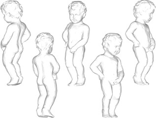 Vector sketch illustration design of a classical vintage greek roman boy statue