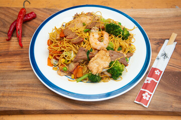 Chinese Food in display for the photo shoot in Tokyo, Japan. Nowadays in 2023, people rely on the food delivery service 