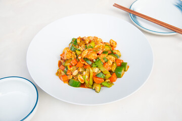 Chinese Food in display for the photo shoot in Tokyo, Japan. Nowadays in 2023, people rely on the food delivery service 