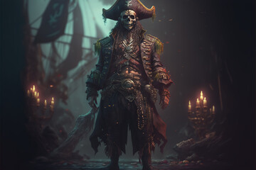 Obraz premium pirate captain, pirate with a very detailed outfit