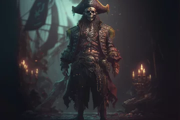 Fotobehang pirate captain, pirate with a very detailed outfit © Jacques Evangelista