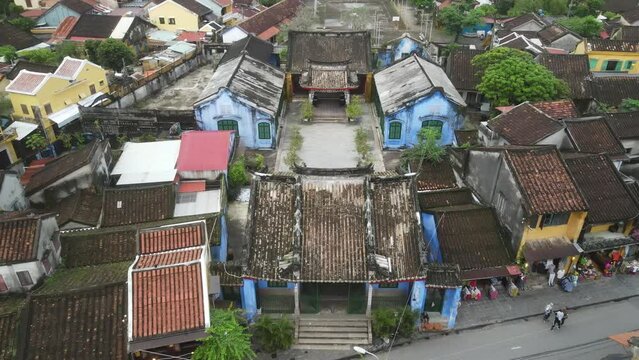 The aerial view of Hoi An in Vietnam