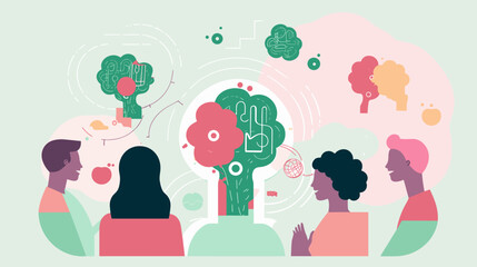 Concept vector illustration of LLM (Large Language Models).	
