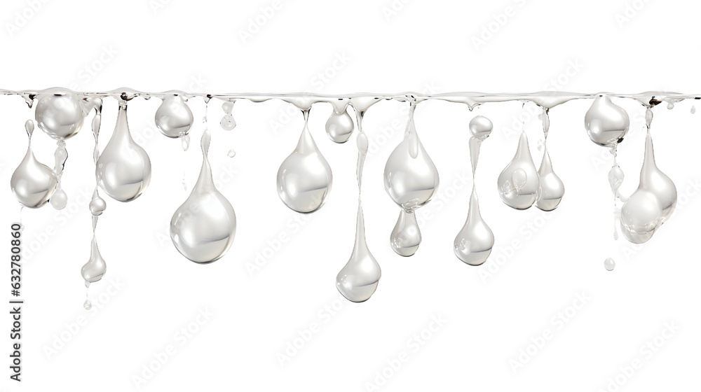 Canvas Prints dripping liquid pearls frozen in an abstract futuristic 3d texture isolated on a transparent backgro