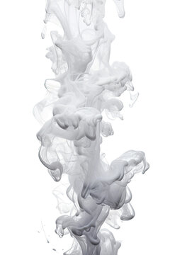 dripping liquid smoke frozen in an abstract futuristic 3d texture isolated on a transparent background, generative ai