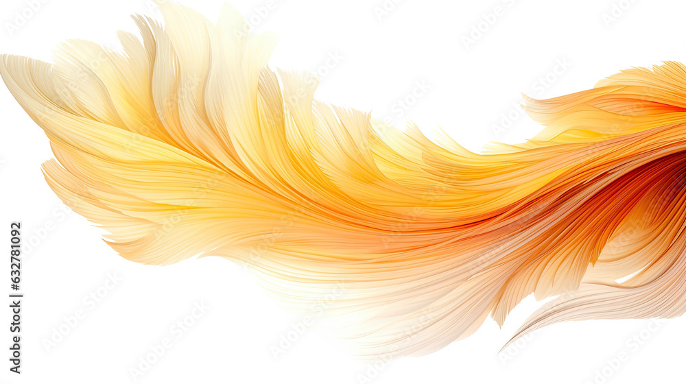 Wall mural ethereal phoenix plumes frozen in an abstract futuristic 3d texture isolated on a transparent backgr