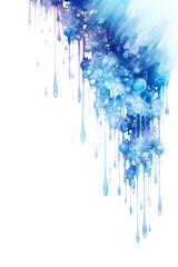 dripping starry blue liquid nebulas frozen in an abstract futuristic 3d texture isolated on a transparent background, generative ai