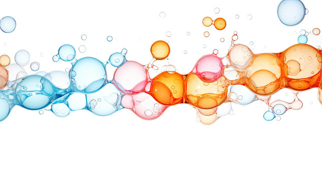 effervescent soda bubbles frozen in an abstract futuristic 3d texture isolated on a transparent background, generative ai
