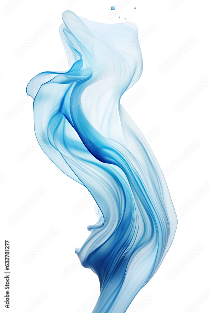 Sticker flowing liquid silk frozen in an abstract futuristic 3d texture isolated on a transparent background