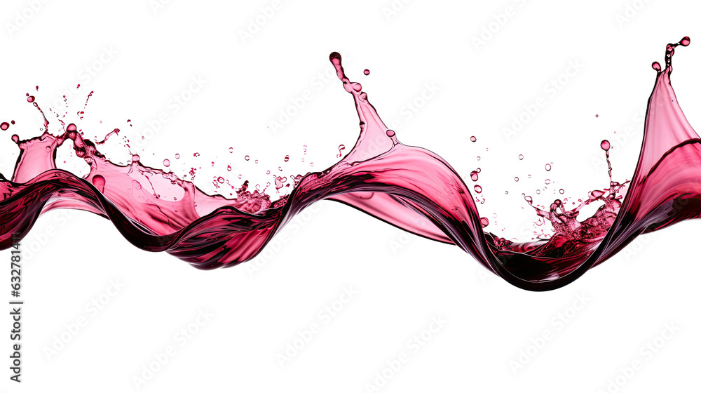 Canvas Prints flowing velvet red wine splash frozen in an abstract futuristic 3d texture isolated on a transparent