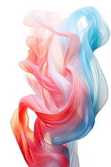 Obraz premium liquid silk ribbons frozen in an abstract futuristic 3d texture isolated on a transparent background, generative ai