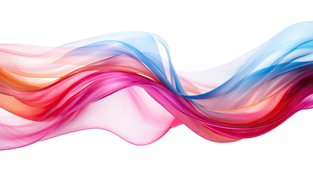 liquid silk ribbons frozen in an abstract futuristic 3d texture isolated on a transparent background, generative ai