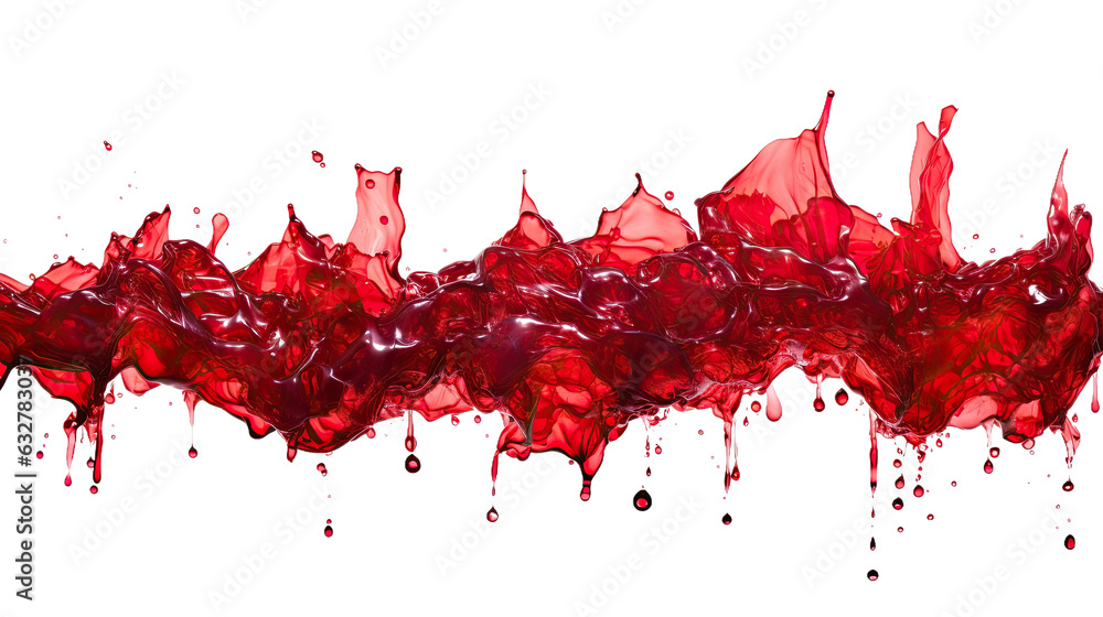 Wall mural molten ruby frozen in an abstract futuristic 3d texture isolated on a transparent background, genera