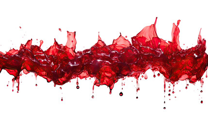 molten ruby frozen in an abstract futuristic 3d texture isolated on a transparent background, generative ai