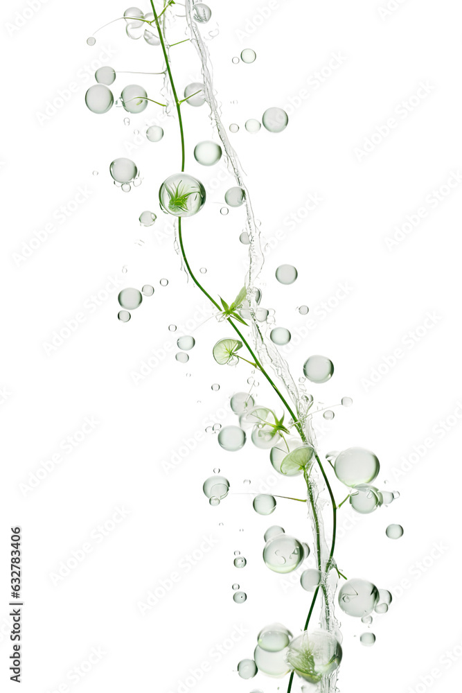 Wall mural shimmering sunlit dew frozen in an abstract futuristic 3d texture isolated on a transparent backgrou
