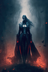 Naklejka premium Vampire Woman, Creature of the Night, Cursed