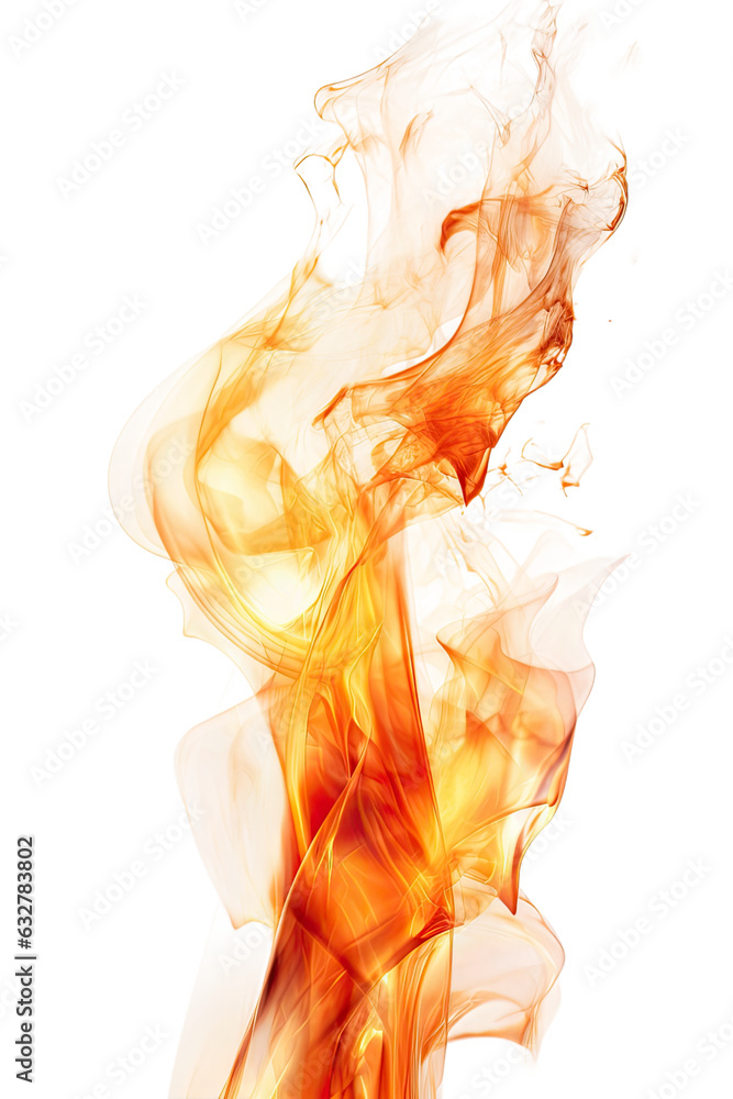Wall mural swirling frozen flames frozen in an abstract futuristic 3d texture isolated on a transparent backgro