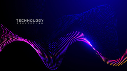 Digital abstract flowing particles technology background