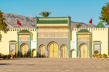 Entrance and gates of The Royal Palace in Fez