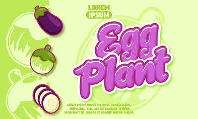  egg plant text effect with egg plant icon background