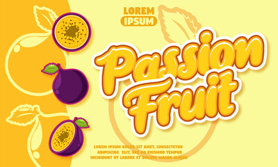  passion fruit text effect with pasion fruit icon background