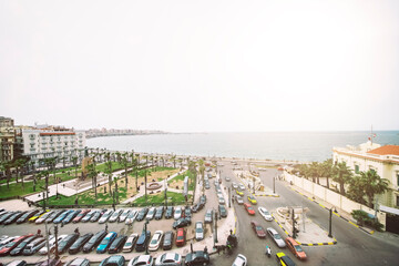 Saad Zaghloul Park with Statue by Mahatat Al-Raml station, Alexandria, Egypt