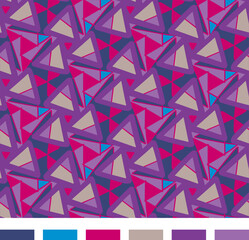 Fototapeta na wymiar Triangles in Triangles Geometric Vector Seamless Repeating Pattern Tile Mosaic