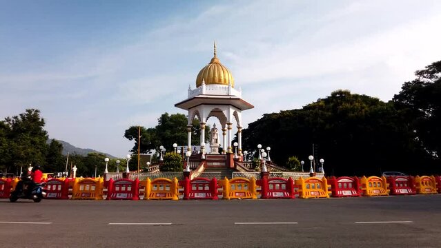 A Dramatic Time Lapse of the  Mysuru city  square  with the traffic during Dasara or Dussehra festival in Karnataka, India.
