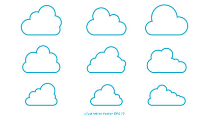 Clouds vector isolated on white background illustration vector EPS 10