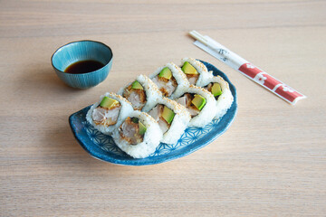 Japanese Food in display for the photo shoot in Tokyo, Japan. Nowadays in 2023, people rely on the food delivery service 