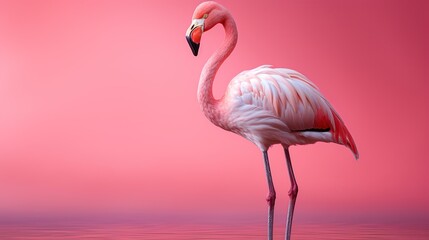 flamingo on a pink background