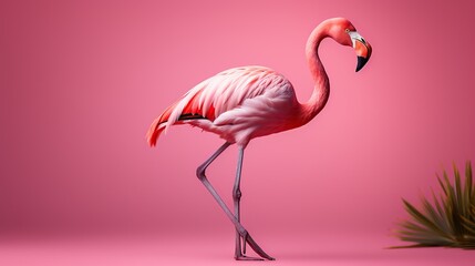 flamingo on a pink background