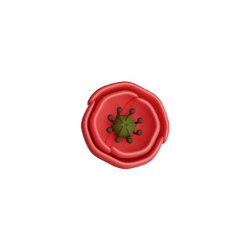 3D render poppy icon.